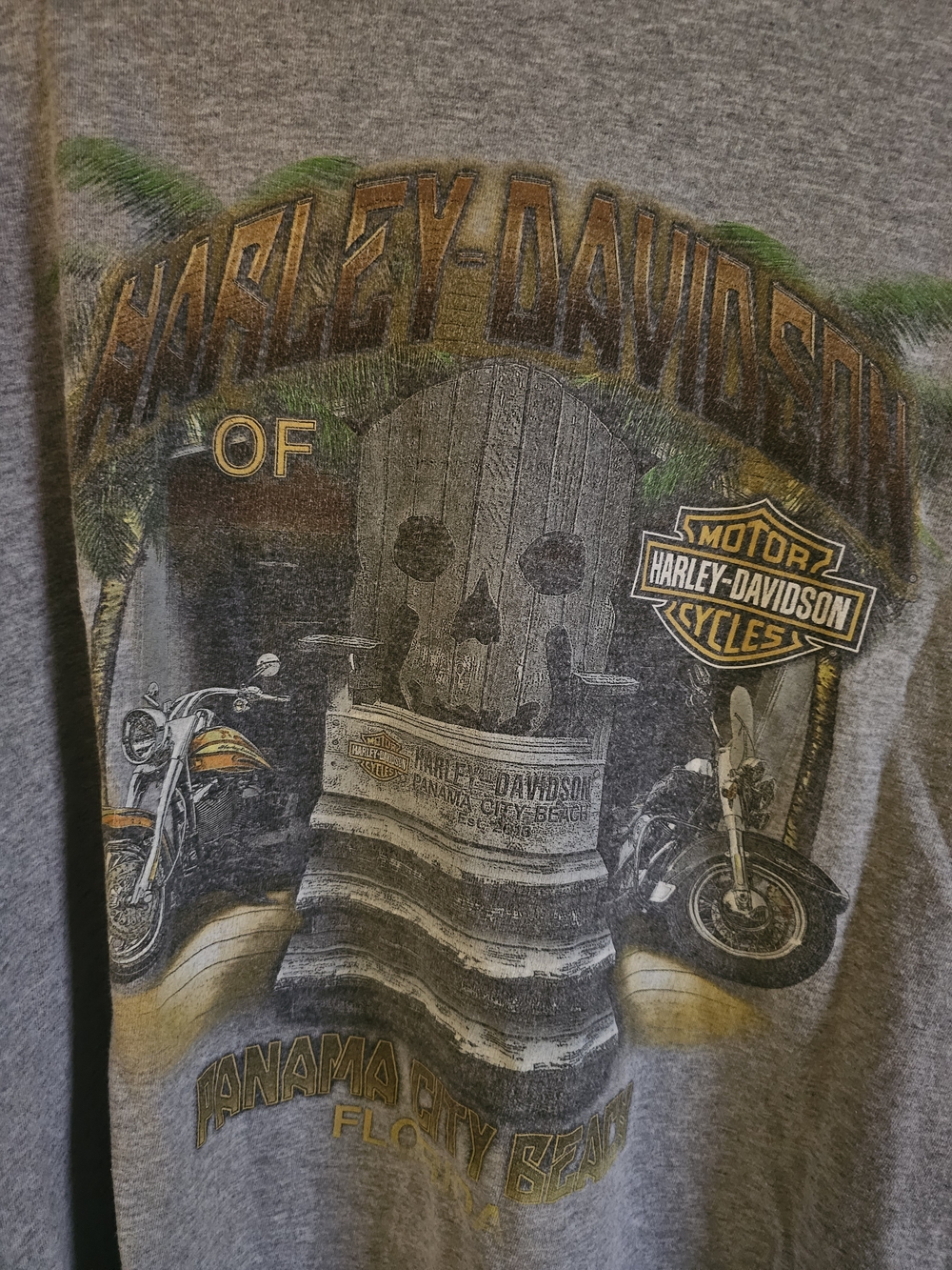 Vintage Harley-Davidson Panama City Beach Graphic Tee - Gray